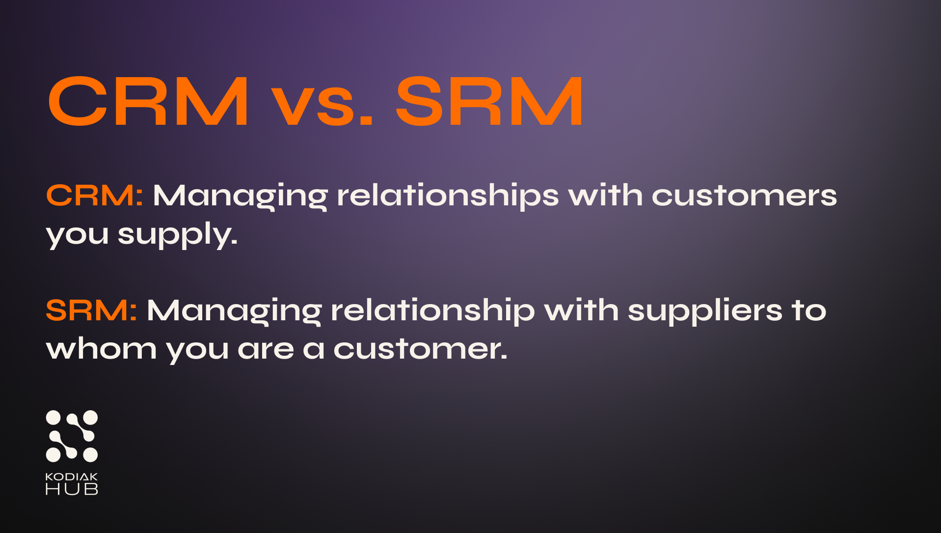 CRM vs. SRM