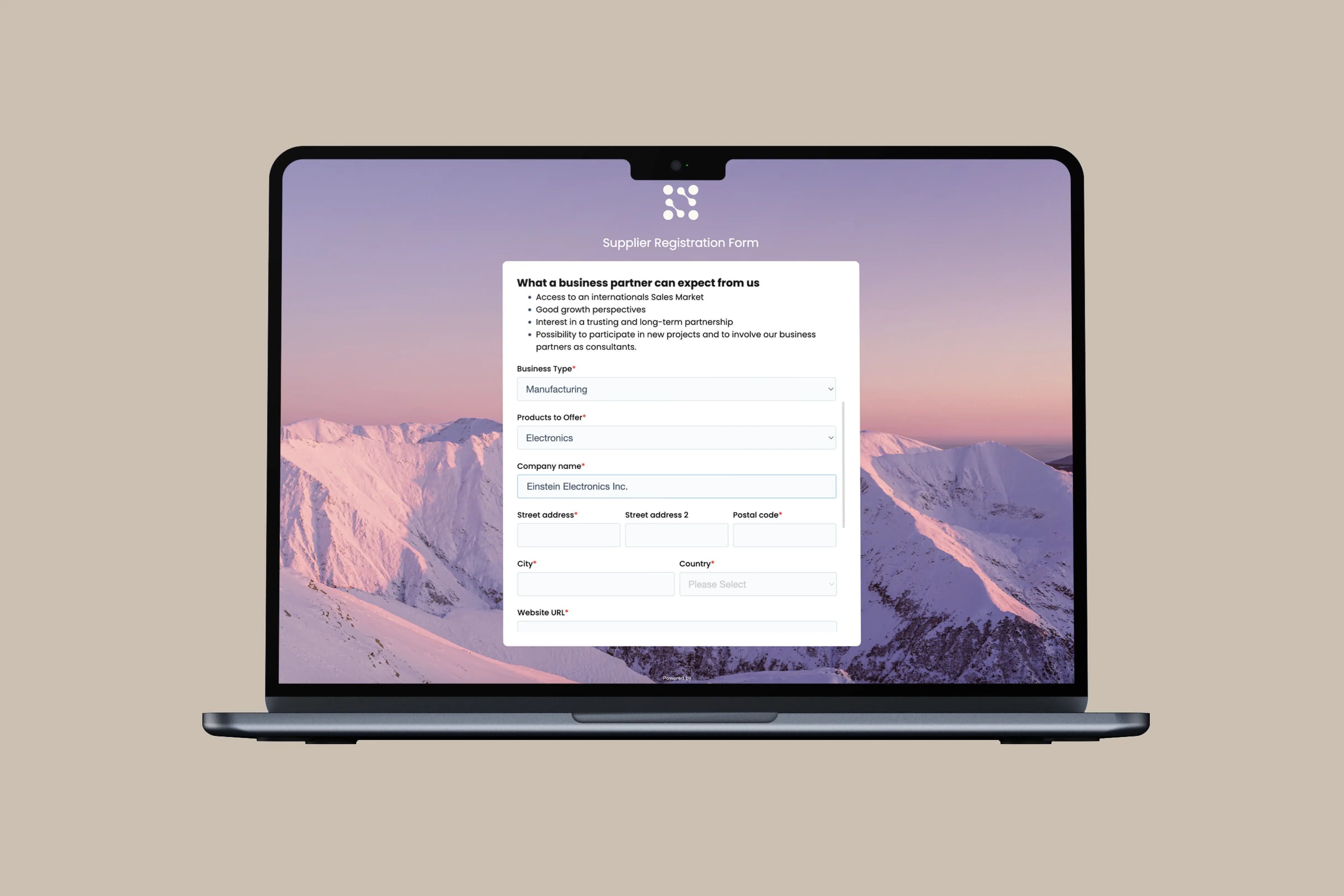 Kodiak Hub sign(UP) supplier self-registration vendor onboarding