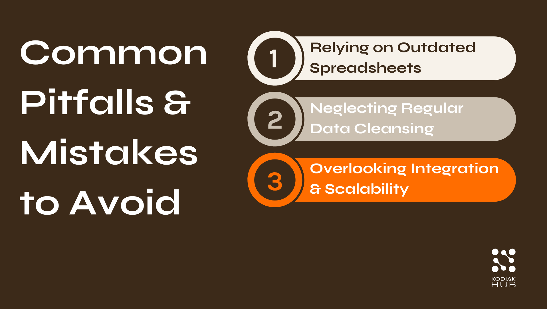 Pitfalls &amp; Mistakes Supplier database