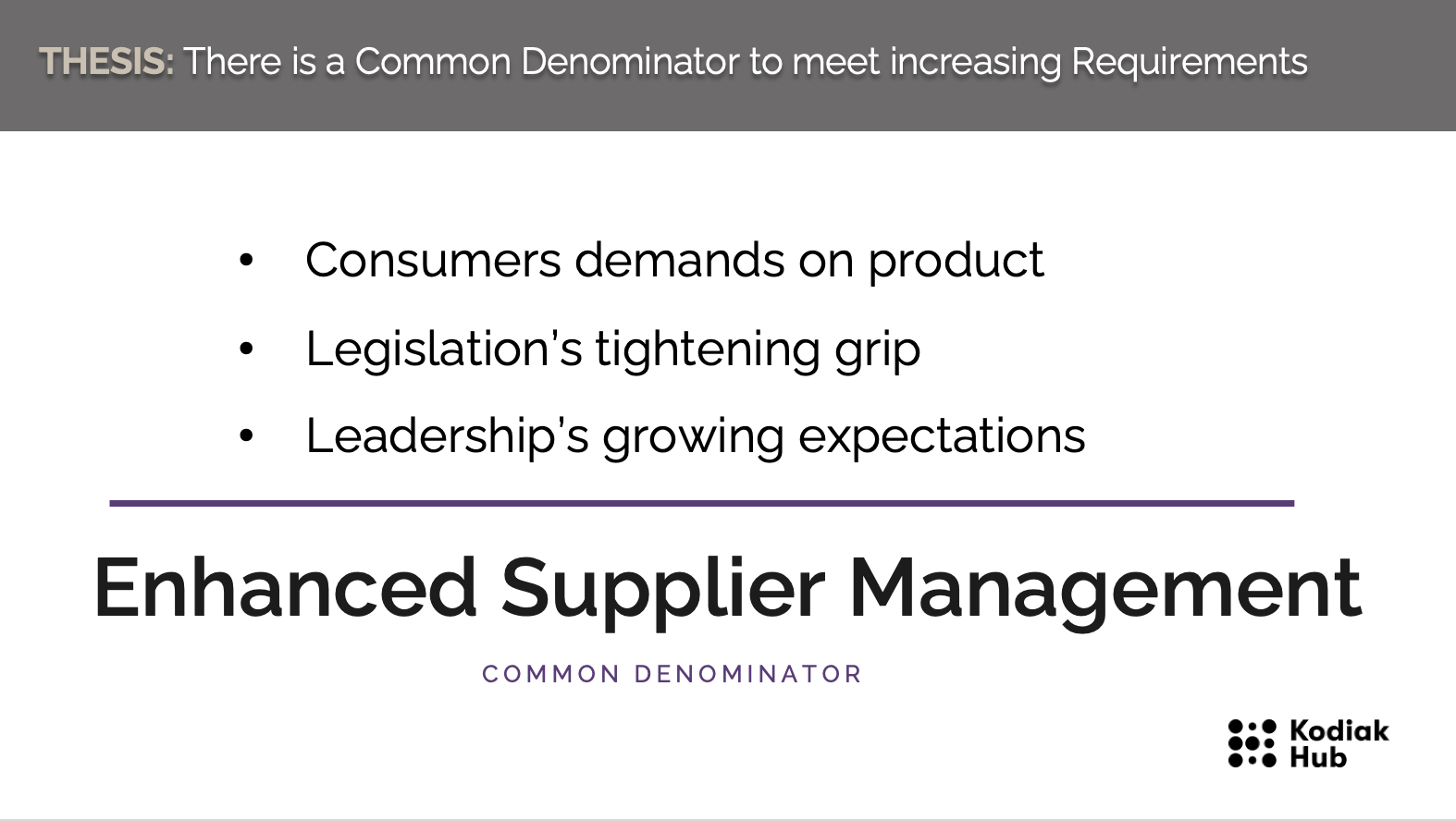 Requirements Enhanced Supplier Management 