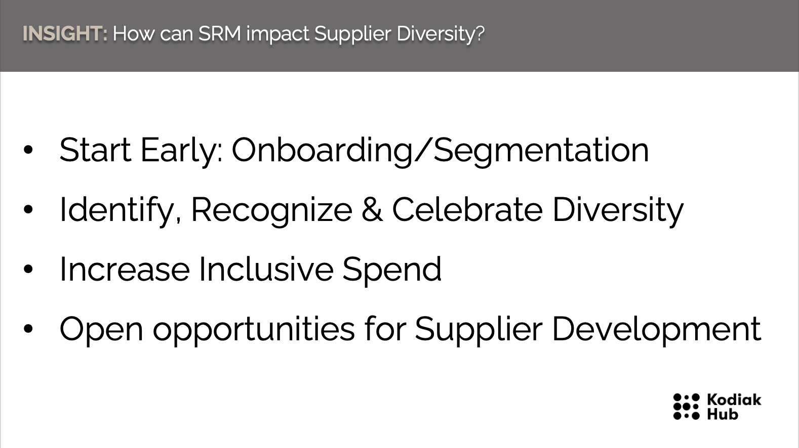 How SRM Impacts Supplier Diversity