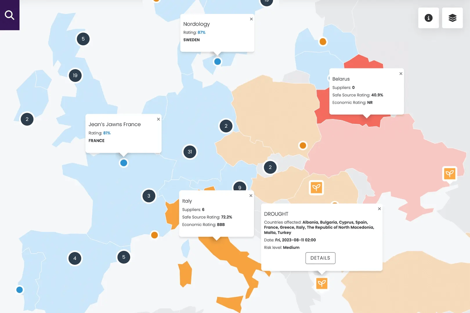 Kodiak Hub - Supplier Map Global Risk