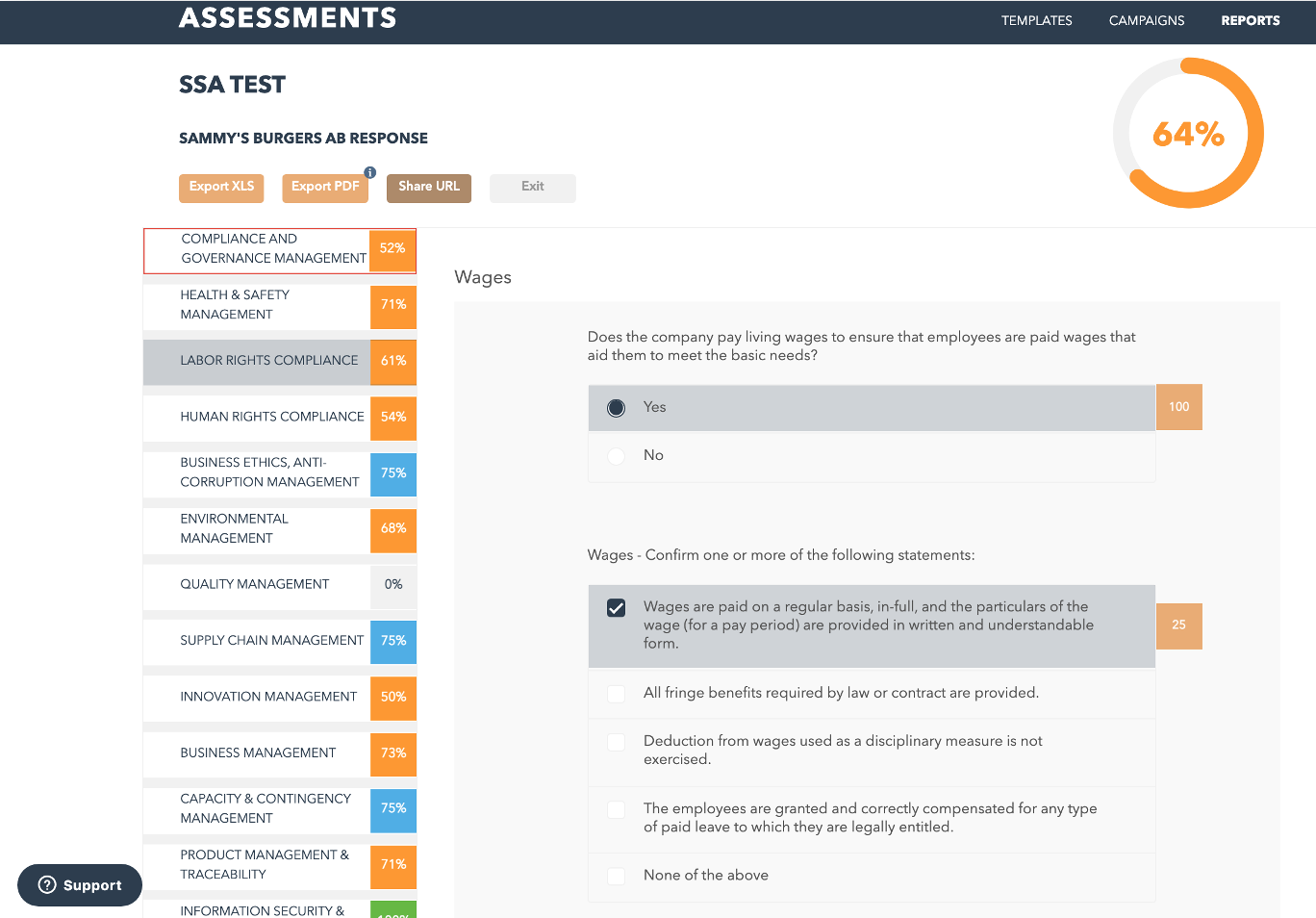 Supplier self assessments